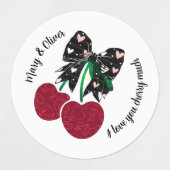 私はあなたを愛するさくらんぼ多くのバレンタインデーのスイーツギフト ラベル (デザイン2)