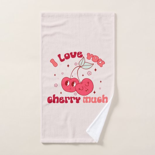 私はあなたを愛するさくらんぼ | カワイプニーさくらんぼ バスタオルセット (ハンドタオル)
