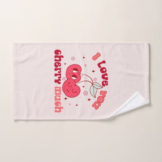 私はあなたを愛するさくらんぼ | カワイプニーさくらんぼ バスタオルセット (ハンドタオル)