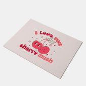 私はあなたを愛するさくらんぼ ドアマット (アングル)