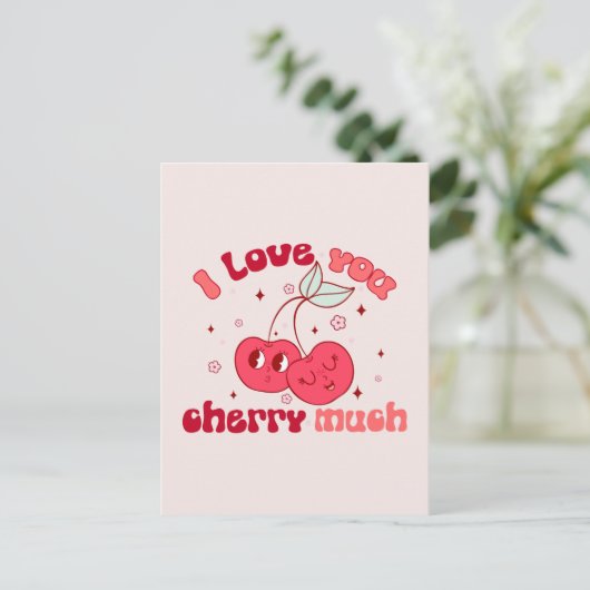 私はあなたを愛するさくらんぼ ポストカード (スタンド正面)