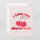 私はあなたを愛するさくらんぼ ポストカード (正面/裏面)