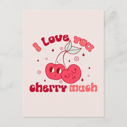 私はあなたを愛するさくらんぼ ポストカード (正面)