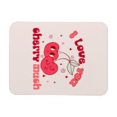 私はあなたを愛するさくらんぼ マグネット (横)