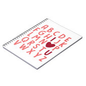 私はあなたを愛するアルファベットかわいいバレンタイン愛 ノートブック (左側)