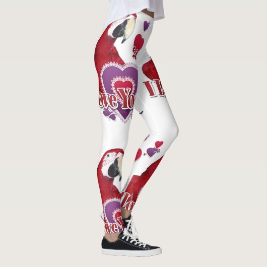 私はあなたを愛するオウムとハートレギンス レギンス (右)