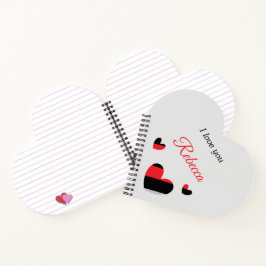 私はあなたを愛するカラフルハートグレー ノートブック