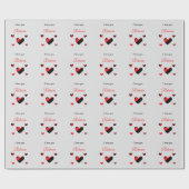 私はあなたを愛するカラフルハートグレー ラッピングペーパー (フラット)