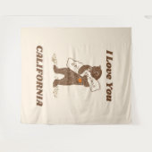 私はあなたを愛するカリフォルニアのクマのハギングマップ タペストリー (正面(横))