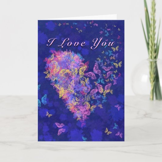 私はあなたを愛するカードバタフライハート愛 カード (正面)