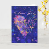 私はあなたを愛するカードバタフライハート愛 カード (黄色い花)