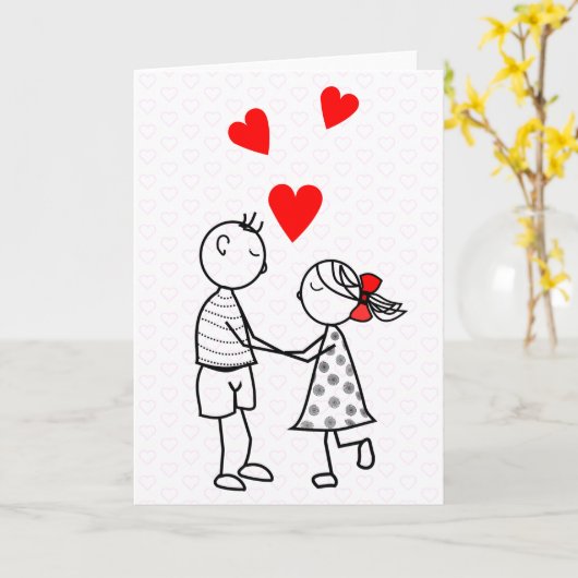 私はあなたを愛するカードロマンチックなカップル – あなたのテキスト名 カード (黄色い花)