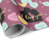私はあなたを愛するキャンディハートカップルのバレンタインデー ラッピングペーパー (ロールコーナー)