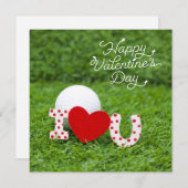 私はあなたを愛するゴルフボールハッピーバレンタインデー シーズンカード (正面/裏面)