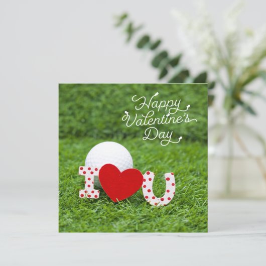 私はあなたを愛するゴルフボールハッピーバレンタインデー シーズンカード (スタンド正面)