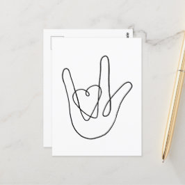 私はあなたを愛するサイン ポストカード