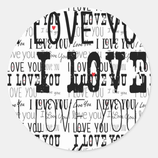 私はあなたを愛するスクランブルバレンタインのカスタムステッカー ラウンドシール (正面)