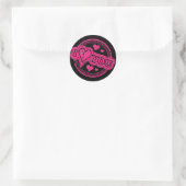 私はあなたを愛するスタンプクラシックラウンドステッカー ラウンドシール (バッグ)