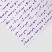 私はあなたを愛するタイポグラフィキュラシブパープルバレンタイン 薄葉紙 (詳細)