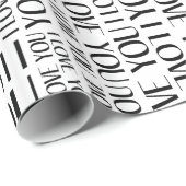 私はあなたを愛するタイポグラフィコラージュ ラッピングペーパー (ロールコーナー)