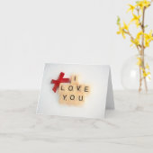 私はあなたを愛するタイルのグリーティングカード カード (黄色い花)