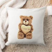 私はあなたを愛するテディベア装飾用クッション クッション (ブランケット)