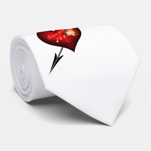 私はあなたを愛するハートと矢印 ネクタイ (ロール)