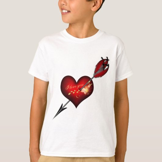 私はあなたを愛するハートと矢印 Tシャツ (正面)