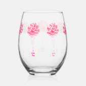 私はあなたを愛するハートバルーン茎のないワイングラス ステムなしワイングラス (裏面)