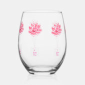 私はあなたを愛するハートバルーン茎のないワイングラス ステムなしワイングラス (右)