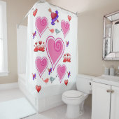 私はあなたを愛するハートバレンタインのショーカーテン シャワーカーテン (インサイチュ)