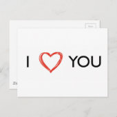 私はあなたを愛するハート ポストカード (正面/裏面)