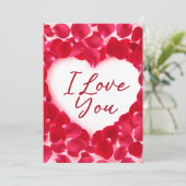 私はあなたを愛するバラハート花びらバレンタインデーカード シーズンカード (スタンド正面)