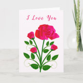 私はあなたを愛するバレンタインデーのカードロマンチックなバラ カード (正面)
