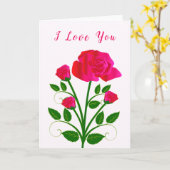 私はあなたを愛するバレンタインデーのカードロマンチックなバラ カード (黄色い花)