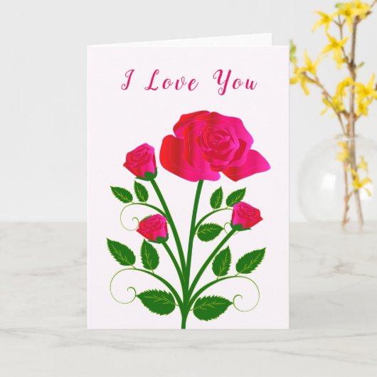 私はあなたを愛するバレンタインデーのカードロマンチックなバラ カード (黄色い花)