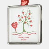 私はあなたを愛するバレンタインデーカスタムオーナメント メタルオーナメント (左)