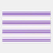 私はあなたを愛するバレンタインパープルハートストライプ ラッピングペーパーシート (正面3)