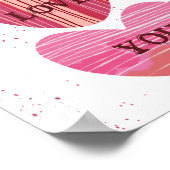 私はあなたを愛するバレンタインピンクの水色のハートポスター ポスター (角)