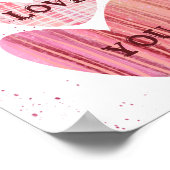 私はあなたを愛するバレンタインピンクウォーターカラーハート ポスター (角)