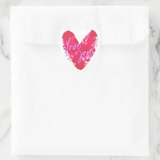 私はあなたを愛するバレンタイン スクエアシール (バッグ)