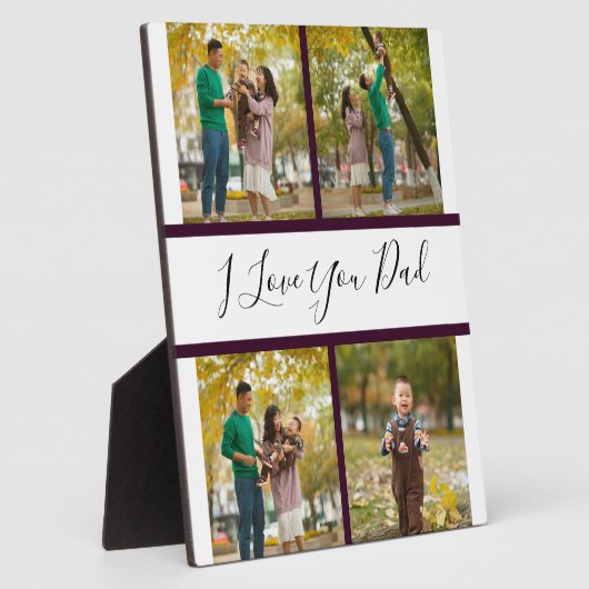 私はあなたを愛するパパカスタムコラージュ枠ギフト フォトプラーク (側面)