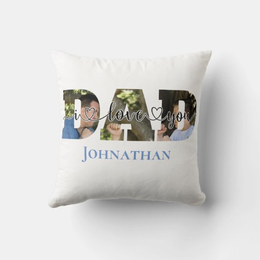 私はあなたを愛するパパスクリプトタイポグラフィPapa & Son写真 クッション (裏面)