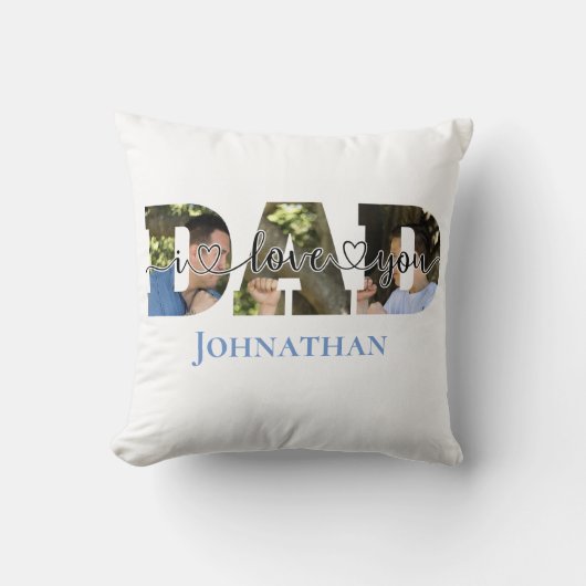 私はあなたを愛するパパスクリプトタイポグラフィPapa & Son写真 クッション (正面)
