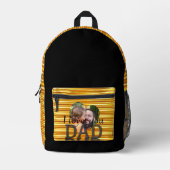 私はあなたを愛するパパ写真明るい黄色 プリントバックパック (正面)