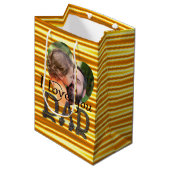 私はあなたを愛するパパ写真明るい黄色 ミディアムペーパーバッグ (正面アングル)