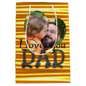 私はあなたを愛するパパ写真明るい黄色 ミディアムペーパーバッグ (正面)