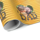 私はあなたを愛するパパ写真明るい黄色 ラッピングペーパー (ロールコーナー)