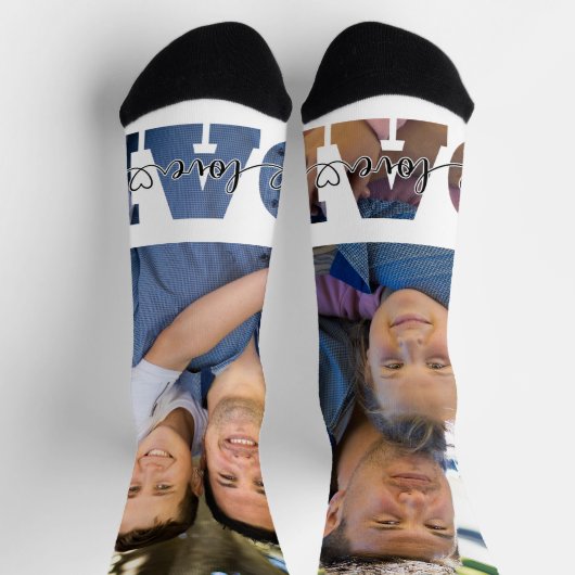 私はあなたを愛するパパ引用文2つの父と子供の写真 ソックス (上部)