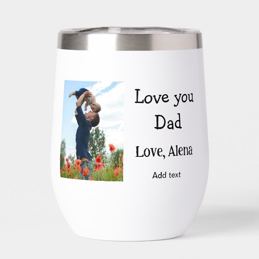 私はあなたを愛するパパ父の日エレガント追加フォト文字 (背面)